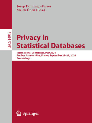 cover image of Privacy in Statistical Databases